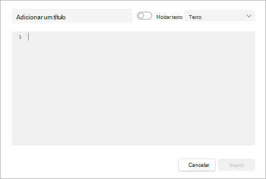 Captura de tela mostrando a caixa de trecho de código expandida