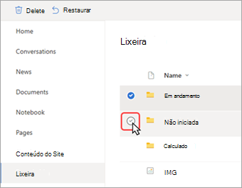 Captura de tela mostrando um cursor clicando para selecionar um arquivo específico.