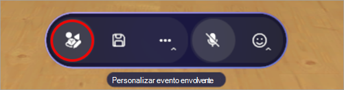 Captura de ecrã a realçar o editor num espaço de eventos Envolvente.