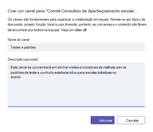 Criar um canal