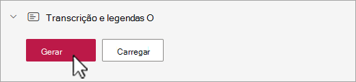 Stream botão Gerar legenda