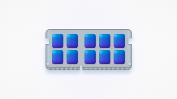 Um gráfico conceptual da memória do computador, mostrado como o perfil de uma memória card.