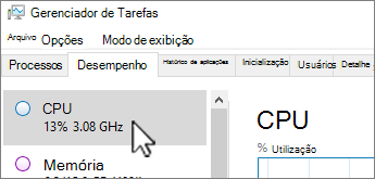 Guia de desempenho e informações de CPU.