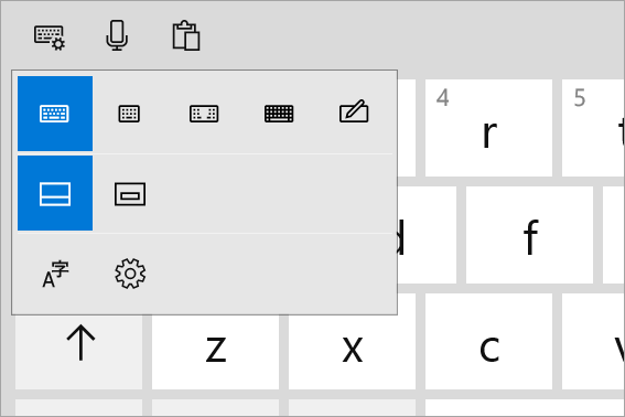 Os modos no teclado Windows 10 toque.