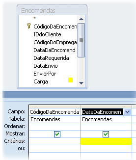 Critérios DataDaEncomenda