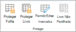 Opções de proteção do livro