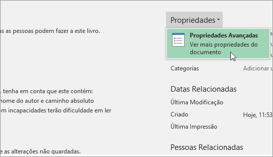 Propriedades Avançadas