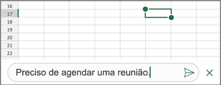 Introduza um comentário e, em seguida, toque no ícone Publicar