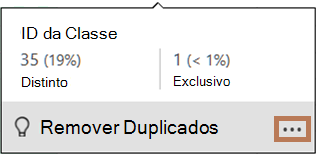 Pop-up do gráfico de distribuição