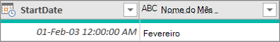 Adicionar uma coluna para obter o nome do mês de uma data