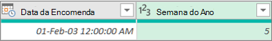 Adicionar uma coluna para obter o número da semana de uma data