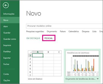 Localização dos modelos pessoais