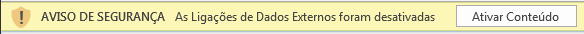 Aviso de Ligações de Dados Externos no Excel