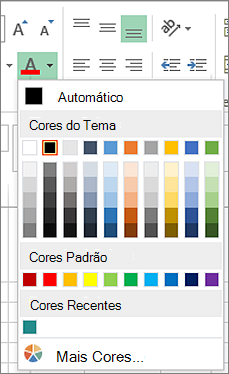 Selecionador de cor do tipo de letra