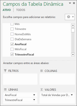 PivotTable Field List