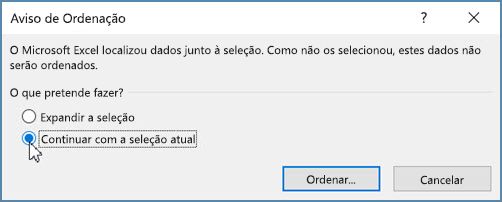 Clique em Continuar com a seleção atual.