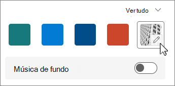 Captura de ecrã do botão Editar imagem de fundo