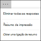 Opção Mais opções no Microsoft Forms