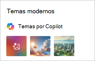 Captura de ecrã a mostrar Temas por Copilot nas novas Definições do Outlook