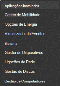 Aplicações instaladas