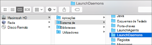 Navegue até à pasta Biblioteca e, em seguida, até à pasta LaunchDaemons