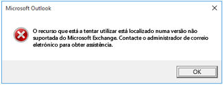 Mensagem de erro