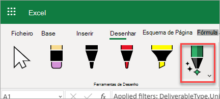 Ferramenta de tinta digital e realce