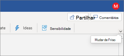 Friso moderno com o controlo Mudar Friso realçado