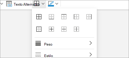 Adicionar limites de tabela