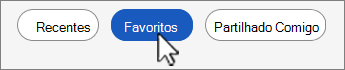 Captura de ecrã do botão Lista de ficheiros favoritos.