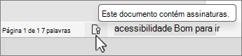 Botão Assinaturas no tabuleiro de estado