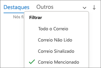 Filtrar para Correio Mencionado no Outlook para Windows