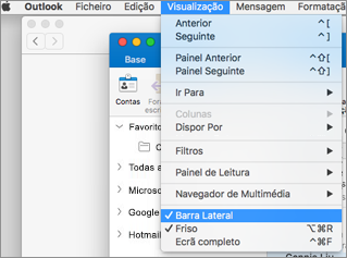 Selecione Ver > Barra Lateral para ver a sua lista de pastas