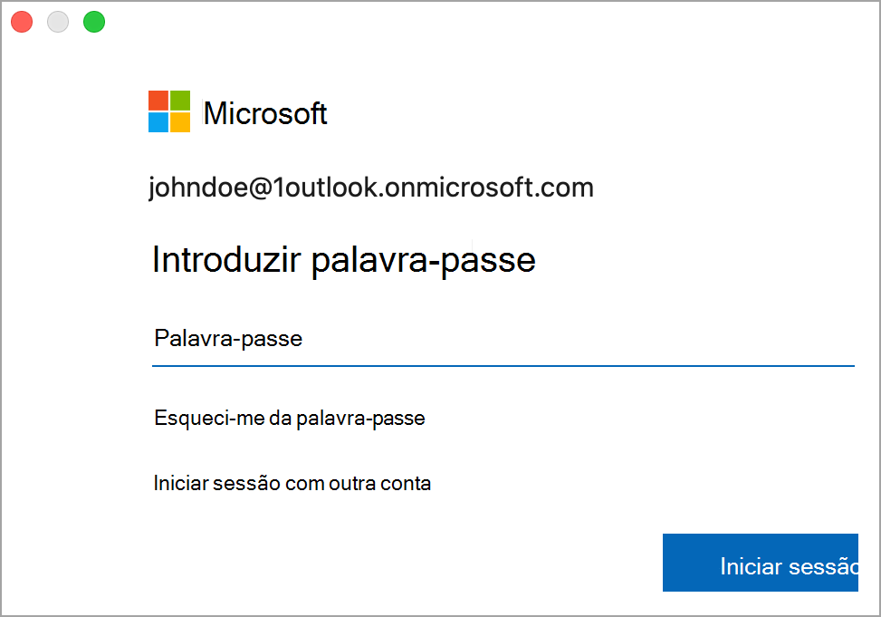 Página de credenciais