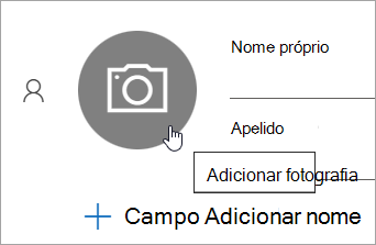 Captura de ecrã a mostrar a opção para adicionar uma fotografia a um contacto