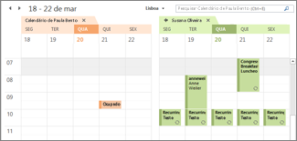 google calendar importado lado a lado no outlook