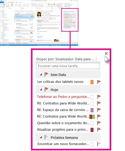 Pré-visualização de Tarefas afixada