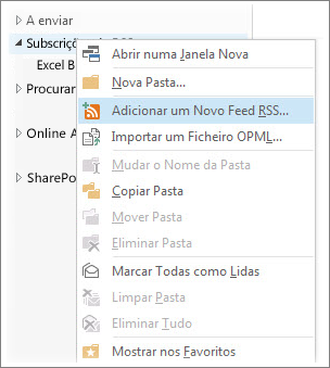 Adicionar um feed RSS