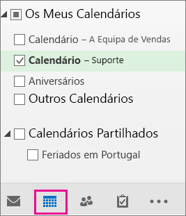 Selecionar a vista Calendário
