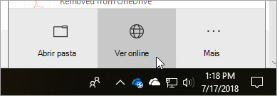 Uma captura de ecrã do botão Ver online