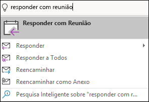 Utilize Diga-me o que pretende fazer para localizar os seus itens de menu