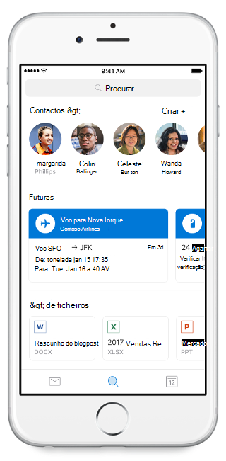 Pesquisar no Outlook Mobile