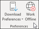 Selecionar Work Offline