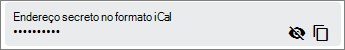 Endereço secreto do calendário google do Outlook