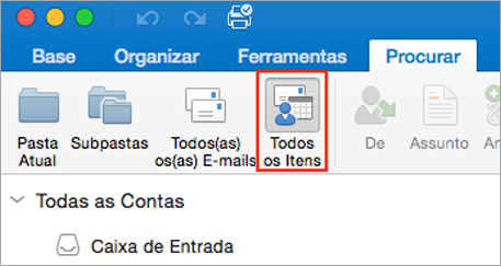 Mostra o botão Todos os Itens no separador Procurar