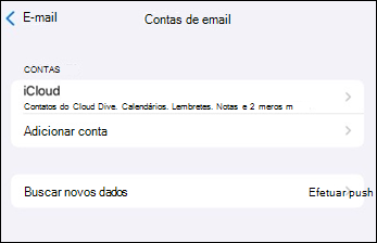 Adicionar conta à aplicação Outlook para dispositivos móveis no iOS