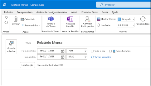 Novo Compromisso do Outlook
