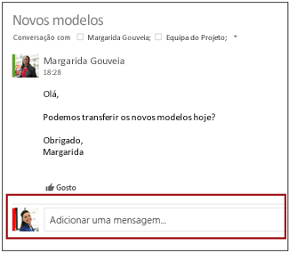 Adicionar uma mensagem