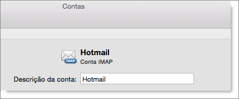 A description and type of an Outlook account are shown.