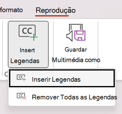 Insira legendas para um vídeo no PowerPoint.